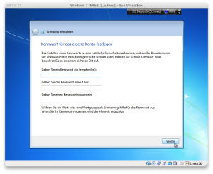 Windows 7 einrichten, Kennwort festlegen